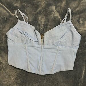 Light blue corset crop top
